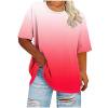 thumbnail image 7 of Gamivast Short Sleeve Tops for Women Gradient Print Loose Fit Crew Neck Basic Tees Trendy Ombre Design Casual Summer Daily Vacation Outfits, 7 of 7
