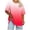 Hot Pink [Gradient], variant on qucoqpe Plus Size Summer Tunic Tops for Women Fashion Casual Color Block Round Neck Striped Half Sleeve Blouses Trendy Vacation T-shirts Loose Fitted Tee