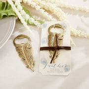 Kate Aspen Gilded Gold Feather Bottle Opener - Set of 6 - Guest Gift, Party Favor or Decorations for Weddings, Bridal Showers, Baby Showers & More