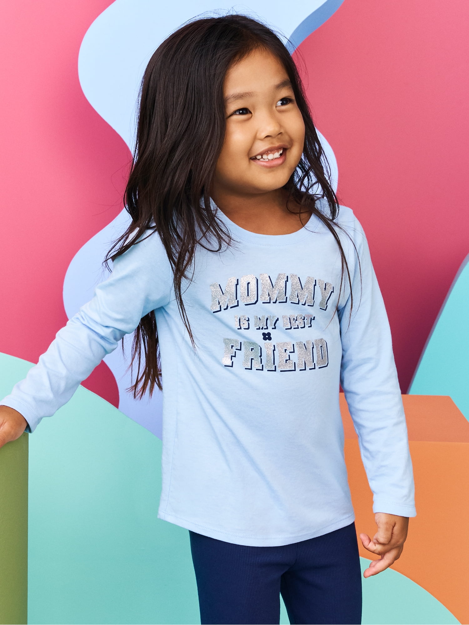 Garanimals Baby & Toddler Girl Long Sleeve Shirts, Single & 3-Pack, Sizes 0-6T