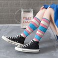 thumbnail image 7 of Women's Knee High Socks Transgender Pride Flag Outdoor Casual Tube Socks, 7 of 7