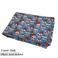 thumbnail image 5 of Sugar Skull Floor Pillow Lounger Cover, Pattern Skulls and Roses in Floral Mexican Style Ornaments Print, Nap Mat Printed Fabric Case for 5 Pillows, 88" x 36", Blue Red Ivory, by Ambesonne, 5 of 5