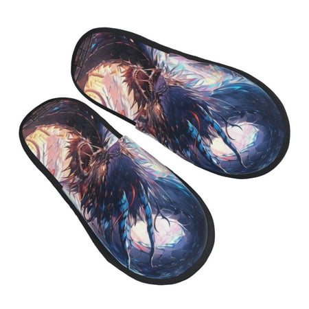 

Jgfou Urban Style Colorful Dragon Print Womens Cozy Memory Foam Slippers Soft Warm Slip On House Slippers Anti-Skid Rubber Sole Creative Gifts for Women Mom Girlfriend
