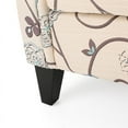 thumbnail image 4 of Noble House Greggory White and Blue Floral Fabric Tufted Chair, 4 of 14