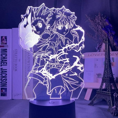 

JUWYT 3D Illusion Lamp Anime Gon and Killua Figure 3D Night Light Anime Hunter X Hunter Nightlight for Kid Bedroom Decor Lighting Child Gift Lamp Led G1116-305