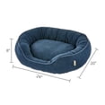 thumbnail image 2 of Vibrant Life Medium Oval Corduroy Cuddler Dog Bed, Blue, 24" x 20", 2 of 6