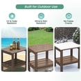 thumbnail image 4 of KINGYES 2-Tier Outdoor Side Table Set of 2, HDPE All Weather Adirondack Small Patio Tables, For Garden Balcony Pool Indoor, Brown, 4 of 11