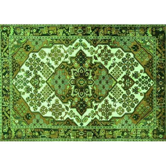 Ahgly Company Indoor Rectangle Persian Green Traditional Area Rugs, 3' x 5'