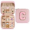 thumbnail image 1 of Joyero Parima Travel Essentials para mujer con letra C, color rosa, 1 of 5