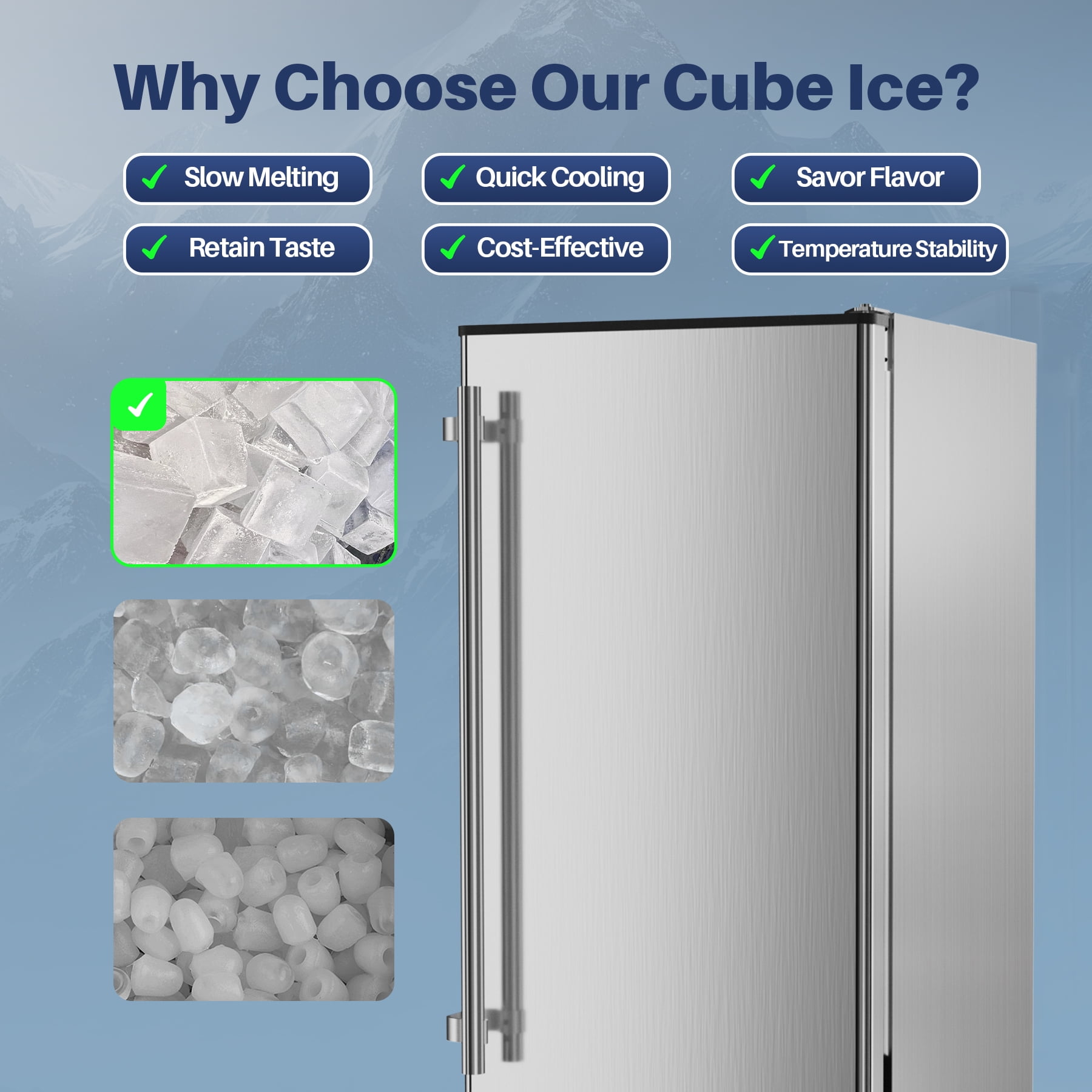 Coolake 15 Inch 80lbs/Day Built-in Ice Maker, Stainless Steel Undercounter Ice Machine, 25lbs Storage