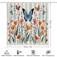 thumbnail image 2 of Watercolor Butterfly Bathroom Sets with Shower Curtain And Rugs, Incl with 12 Hooks，Toilet Lid Oval Rug, 2 of 8