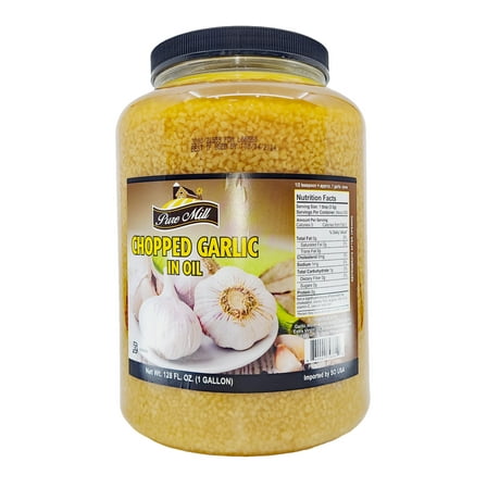 Pure Mill Chopped Garlic In Oil | Kosher | 128 oz.
