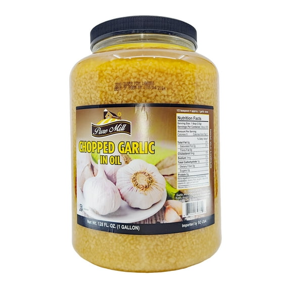Pure Mill Chopped Garlic In Oil | Kosher | 128 oz.