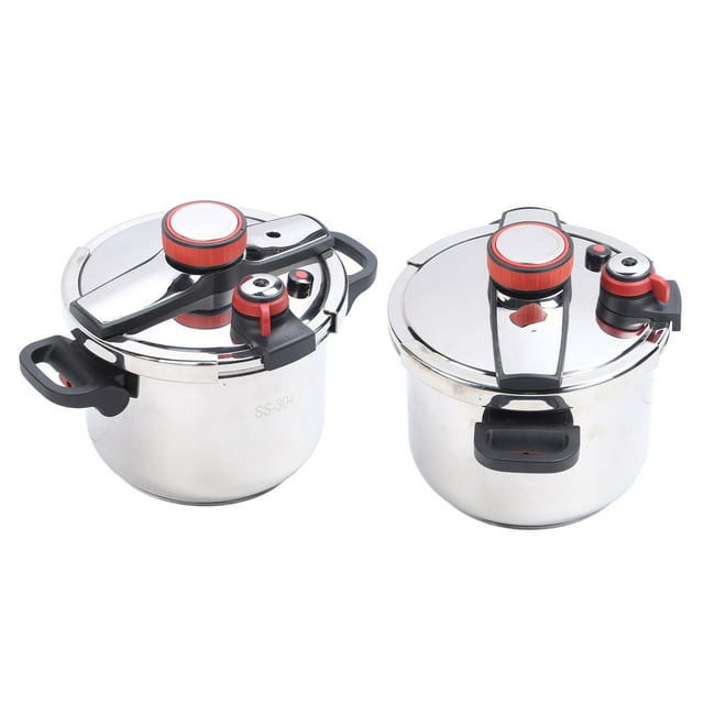 Pressure Cooker, 2 Gear Pressure Control Stainless Steel Pressure Canner Cooking Pot Slow Cooker, Rice Cooker, Steamer, Electric Multi Cooker for Induction Gas Stove Open Flame