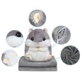 thumbnail image 2 of Plush Stuffed Toy 2 In 1 Cartoon Hamster Cushion Blanket Set Cute Plush Stuffed Throw Pillow With Blanket Toy, 2 of 7