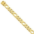 thumbnail image 1 of 14k Yellow Gold 8 Inch 10mm Hand Figaro Link Box Chain Bracelet H, 1 of 5