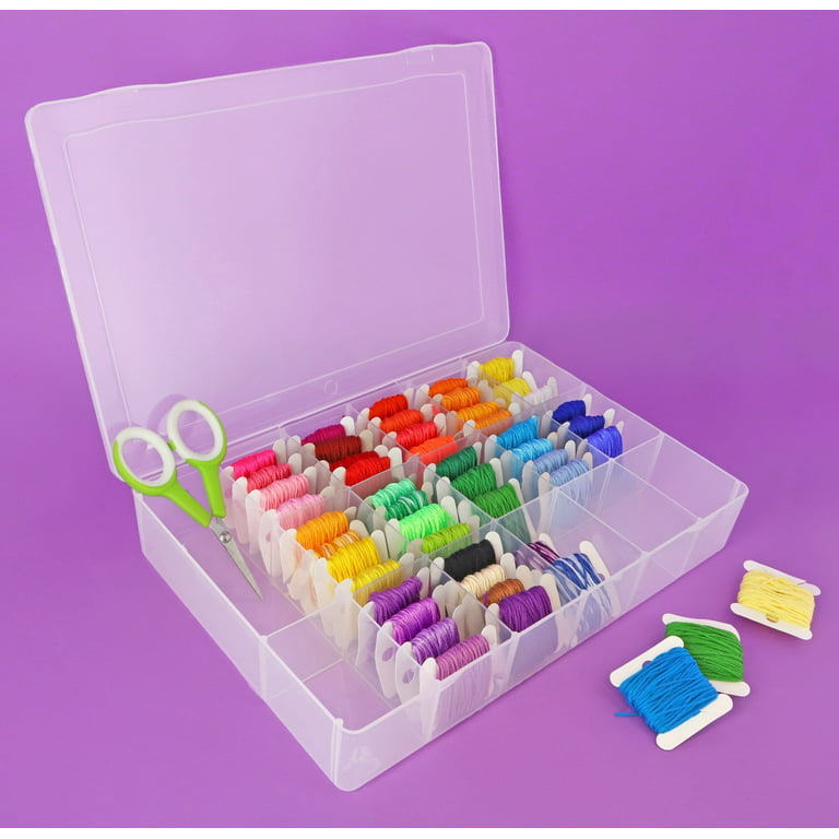 Embroidery Floss Organizer Box  17 Compartment Plastic Box with