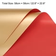 thumbnail image 2 of Unique Bargains Double Sided Color Flower Wrapping Paper Red+Gold 22.8'x22.8' Waterproof 10 Pack, 2 of 5