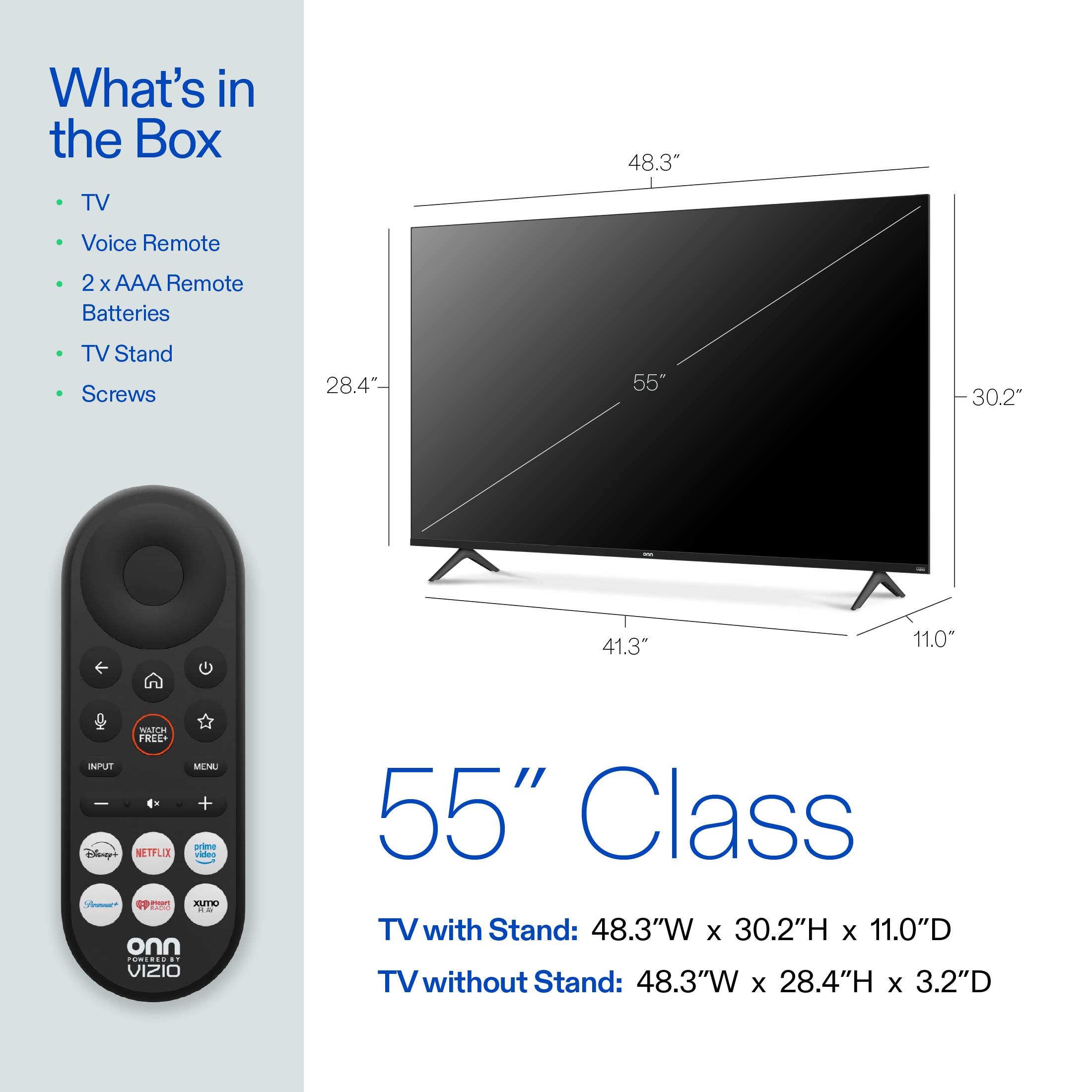 Televisor inteligente onn de 55" clase 4K UHD con tecnología VIZIO, 55S4V1 7