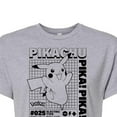 thumbnail image 3 of Pokémon - Pikachu Info Chart - Juniors Cropped Cotton Blend T-Shirt, 3 of 5
