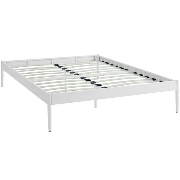 Platform Bed Frame White Metal Steel, White Metal King Bed Frame