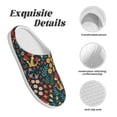 thumbnail image 5 of Lsque Mushrooms And Flowers Pattern Womens Comfort Cotton on Scuff With Memory Foam and Anti-skid Sole Slipper-46/47, 5 of 7