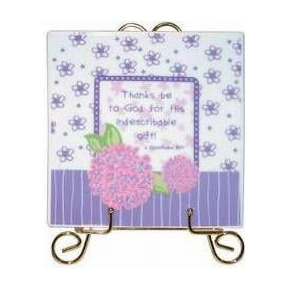 Plaque/Trivet-Blessings-2cor 9:15 W/Wire Easel (Pack Of 2)