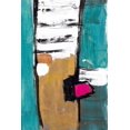 thumbnail image 2 of Pattinian, Merri 13x18 Black Ornate Wood Framed with Double Matting Museum Art Print Titled - Hot Teal, 2 of 4