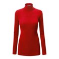 thumbnail image 1 of Made by Johnny Women's Long Sleeve Rib Turtleneck Top Pullover Sweater XS RED, 1 of 6
