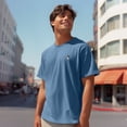 thumbnail image 5 of Dalix Astronaut Heavyweight Pigment Dye Tee Short Sleeve Cotton Shirt Mens in Pebble Blue 2XL XX-Large, 5 of 5