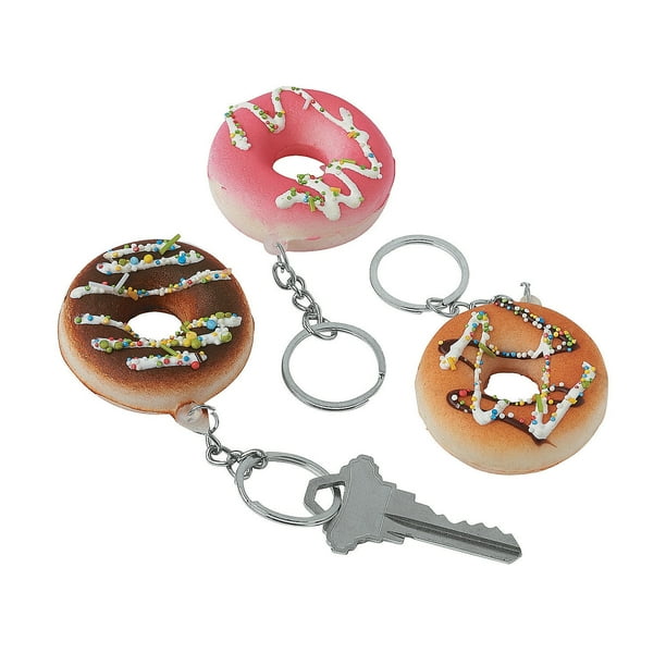 Squishy Donut Key Chains Party Favors 12 Pieces