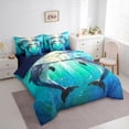 thumbnail image 3 of Feelyou Couple Dolphin Child Twin Bedding Sets 7pcs, Romantic Sealife Comforter Set, 3 of 8