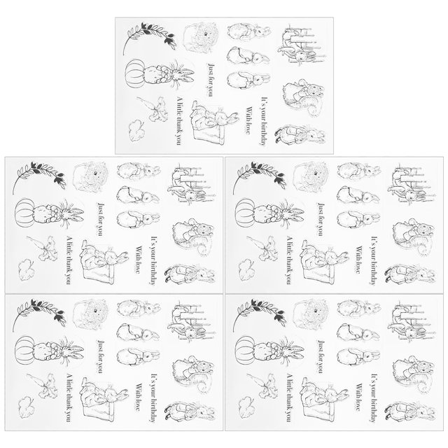 Sello transparente, 5 uds., sello transparente de Animal, sello transparente de conejo, Sello de álbum de recortes, diseño revolucionario Jadeshay A