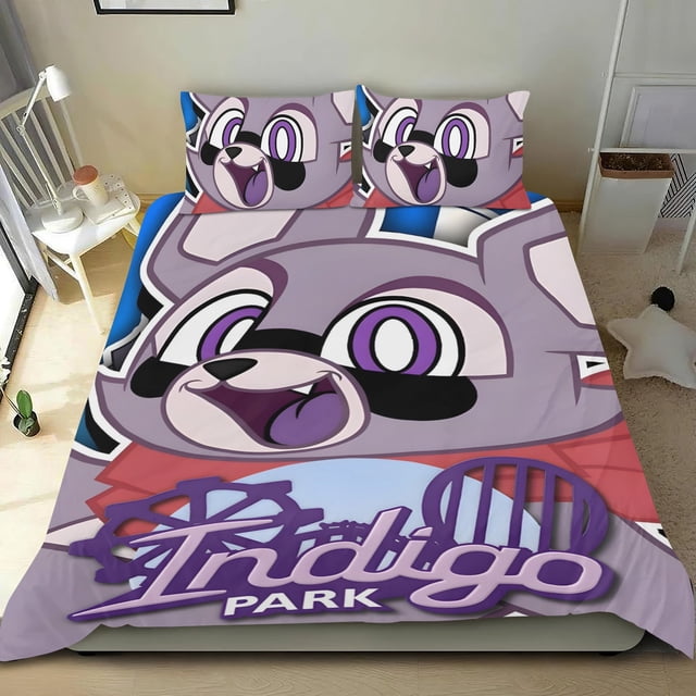 Indigo Park Conjunto de sábanas temático, trío de piezas, cómodo y amigable con la piel, diseño único, regalo de decoración para el hogar para familiares, amigos y fans,140cm *210cm