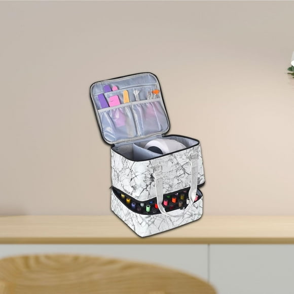 Estuche organizador de esmalte de uñas de viaje, organizador de Kits de uñas, estuche secador de uñas con costuras reforzadas impermeables, portátil