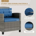 thumbnail image 5 of Walsunny 3 Pieces Patio Furniture Set Outdoor Wicker Conversation Bistro Set Outdoor Patio Chairs with Tempered Glass Table Blue, 5 of 9