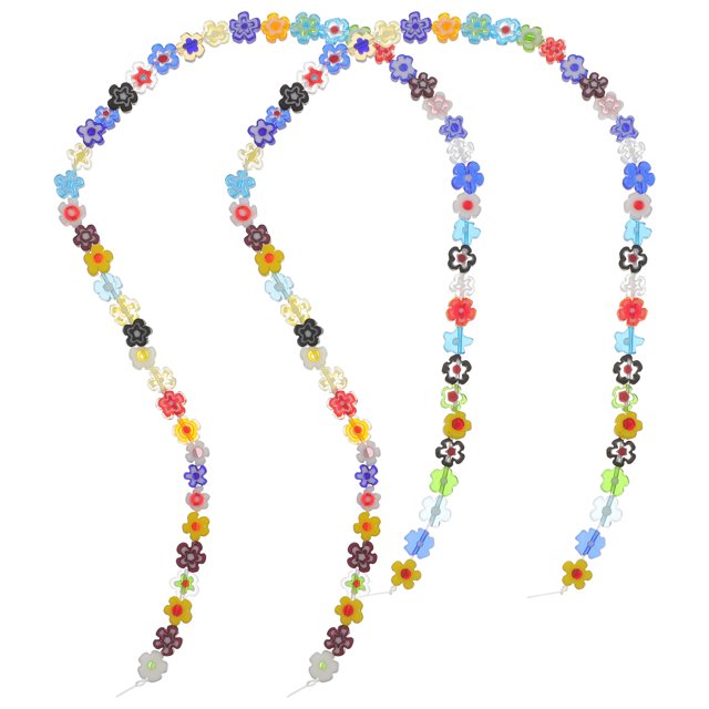 2 tiras de cuentas de vidrio para manualidades hechas a mano, cuentas en forma de flor, cuentas sueltas, cuentas espaciadoras