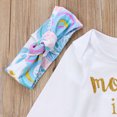 thumbnail image 3 of Qiylii Baby 3PCS Outfit Set Long Sleeve Letter Top+Long Colorful Pant+Headband, 3 of 8