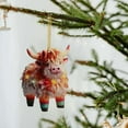 thumbnail image 4 of Cattle Christmas Tree Hanging Ornament Colorful Acrylic Festive Holiday Decorations For Your Home, 4 of 5