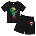 thumbnail image 3 of Conjunto de 2 camisetas y pantalones de manga corta con cuello redondo y estrellas para niños de 3 a 13 años, ropa para niños y niñas, 3 of 5