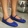 thumbnail image 3 of Ruitaoo Women's Mary Jane Flats Shoes - Lightweight Soft Square Toe Slip On Work Flats Flexible Business, Walking, Daily Navy Blue 38, 3 of 5