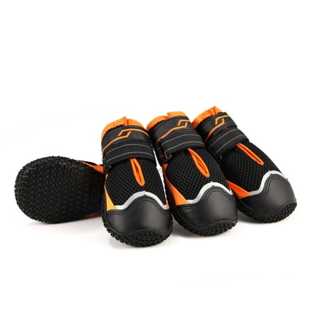 ENIYUU 4-Piece Waterproof & Non-Slip Dog Shoes - Adjustable Breathable Boots For Small To Large Breeds With Secure hook-and-loop fastener Closure
