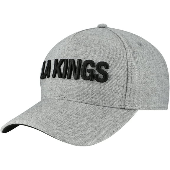 Men's Fanatics Heather Gray Los Angeles Kings Elements A-Frame Leather Strapback Hat