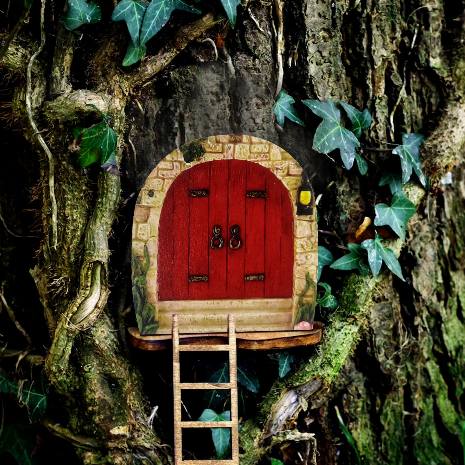6PCS Fairy Door and Windows for Trees – Glow in The Dark Yard Art Sculpture Decoration for Kids Room, Wall and Trees Outdoor Miniature Fairy Garden Outdoor Decor Accessories