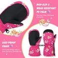 thumbnail image 2 of MoKo Toddlers Winter Mittens, Waterproof Skiing Gloves with Zipper for 2-5 years Girls Boys, 2 of 7