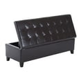 thumbnail image 4 of HomCom Large 51" Tufted Faux Leather Ottoman Storage Bench - Dark Brown, 4 of 19