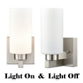 thumbnail image 4 of Moose Modern 2-Light Brushed Nickel Dimmable LED Indoor Wall Sconces with Frosted Glass, 4 of 7