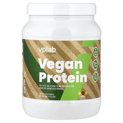 VPLab Vegan Protein, Vanilla, 17.6 oz (500 g)