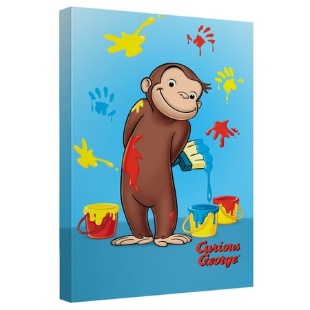 Curious George Wall Decor - Curious George Paint Canvas Wall Art With Back Board White