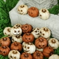 thumbnail image 6 of 20 Pcs Mini Pumpkin Figurines for Halloween Decor, Resin Miniature Pumpkins Crafts with Grimace Designs for Fall Tabletop Desk Party Favors and Fairy Garden Accessories, 6 of 9